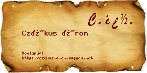 Czékus Áron névjegykártya